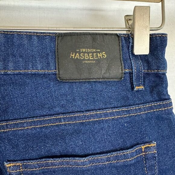 Swedish Hasbeens Short Slim Leg Dark Denim Jeans​ - Picture 4 of 11